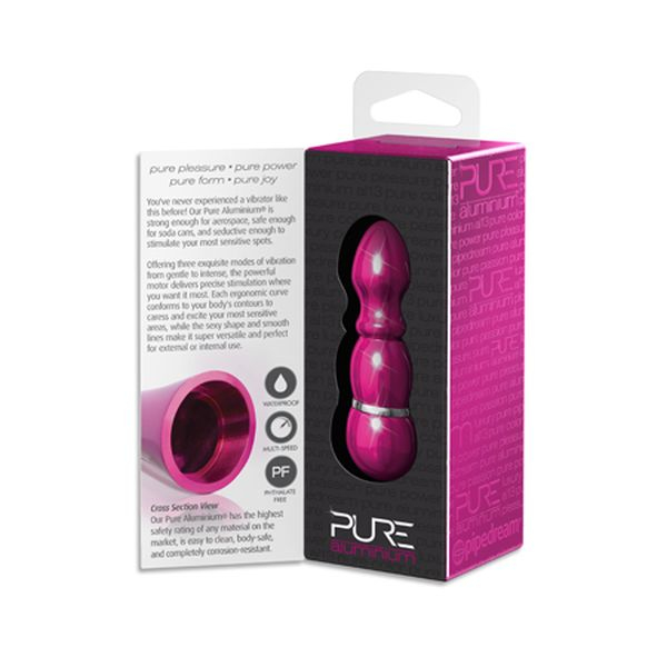 Вибромассажер PURE ALUMINIUM - розовый маленький PINK SMALL рельефный Вибромассажер PURE ALUMINIUM - розовый маленький PINK SMALL рельефный