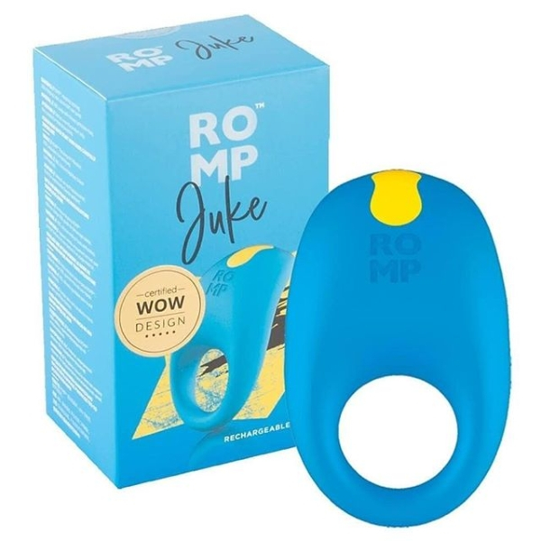 Эрекционное кольцо Romp Juke с вибрацией, синее Эрекционное кольцо Romp Juke с вибрацией, синее