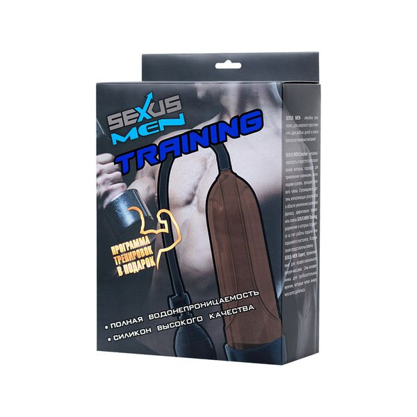 Помпа для пениса Sexus Men Training, вакуумная, механическая, ABS пластик, чёрный, 25 см Помпа для пениса Sexus Men Training, вакуумная, механическая, ABS пластик, чёрный, 25 см