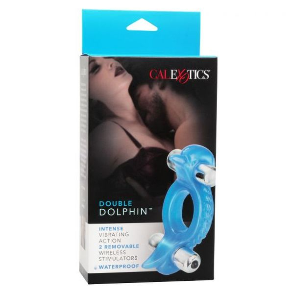 Эрекционное виброкольцо Double Dolphin™ - Blue/голубое Эрекционное виброкольцо Double Dolphin™ - Blue/голубое