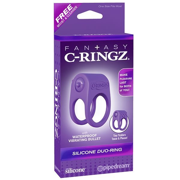 Эрекционное кольцо Silicone Duo-Ring на пенис и мошонку фиолетовое с вибрацией Эрекционное кольцо Silicone Duo-Ring на пенис и мошонку фиолетовое с вибрацией